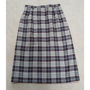 Vintage century Boston union made wool pencil skirt 100% wool sz 28 plaid tan